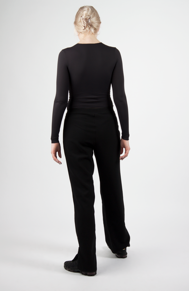 Black Trousers With Elasticated Waist And Zippers