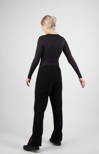 Black Trousers With Elasticated Waist And Zippers