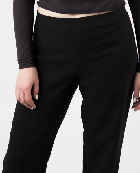 Black Trousers With Elasticated Waist And Zippers